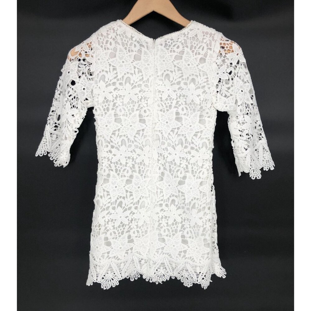 Hayden Girls White Lace Overlay Dress Girls 9/10 Back Zipper Easter Dance Church - Picture 2 of 8